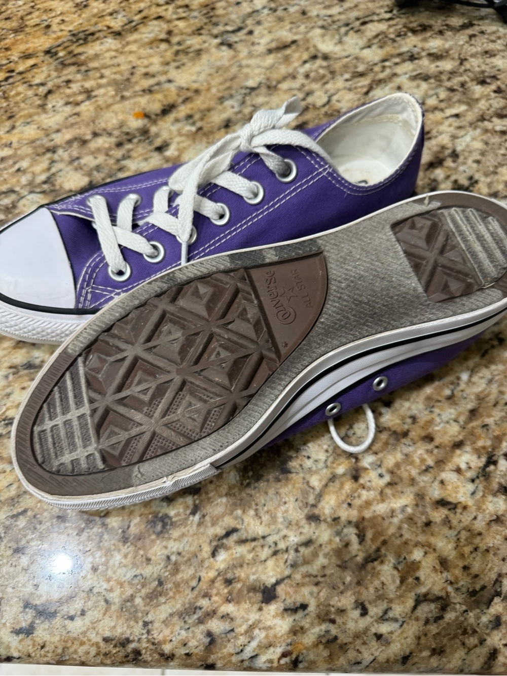 Converse Purple and White Low-Top Canvas Sneaker - Picture 3 of 4